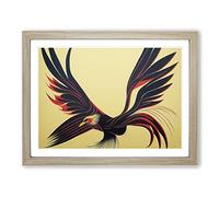 Precious Phoenix Bird Abstract Framed Print | A4 Oak Framed Wall Art | Ready to Hang | Abstract Fantasy Picture | Living Room Bedroom Lounge Office