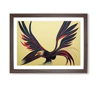 Precious Phoenix Bird Abstract H1022 Framed Print for Living Room Bedroom Home Office Décor, Wall Art Picture Ready to Hang, Walnut A4 Frame (34 x 25 cm)