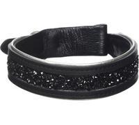 Precious Stones Pet Leather Dog Collar Adjustable Sparkle Black Medium