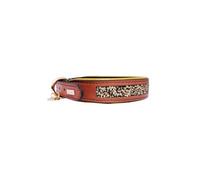 Precious Stones Pet Leather Dog Collar Adjustable Sparkle Brown