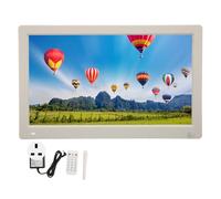 Precise 15.6 Inch Digital Photo Frame Rich Resolution Image Preview Sound Picture Frame for Home Office Plastic Material (UK Plug)