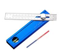 Precise Angled Ruler with Aluminum Alloy Build Featuring Rotating Control Knob for and High Visibility Bubble Levels Stability Angled Scale Ruler