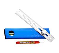 Precise Angled Ruler with Aluminum Alloy Build Featuring Rotating Control Knob for and High Visibility Bubble Levels Stability Portable Measuring Ruler