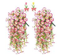 Precise Artificial Hanging Flowers,76cm Realistic Morning Glories for Wall Hanging,for Indoor and Outdoor Homes,Rooms,Gardens,Weddings,Long Corridors and Walls Outside the Door (2, Pink Border)