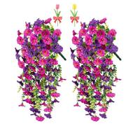 Precise Artificial Hanging Flowers,76cm Realistic Morning Glories for Wall Hanging,for Indoor and Outdoor Homes,Rooms,Gardens,Weddings,Long Corridors and Walls Outside the Door (2, Two-Color)