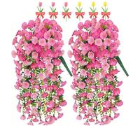 Precise Artificial Hanging Flowers,76cm Realistic Morning Glories for Wall Hanging,for Indoor and Outdoor Homes,Rooms,Gardens,Weddings,Long Corridors and Walls Outside the Door (6, Pink)