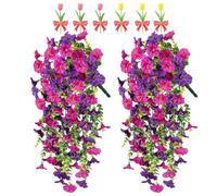 Precise Artificial Hanging Flowers,76cm Realistic Morning Glories for Wall Hanging,for Indoor and Outdoor Homes,Rooms,Gardens,Weddings,Long Corridors and Walls Outside the Door (6, Two-Color)