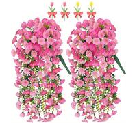 Precise Artificial Hanging Flowers,76cm Realistic Morning Glories for Wall Hanging,for Indoor and Outdoor Homes,Rooms,Gardens,Weddings,Long Corridors and Walls Outside the Door (4, Pink)