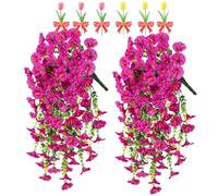 Precise Artificial Hanging Flowers,76cm Realistic Morning Glories for Wall Hanging,for Indoor and Outdoor Homes,Rooms,Gardens,Weddings,Long Corridors and Walls Outside the Door (6, Purple Red)