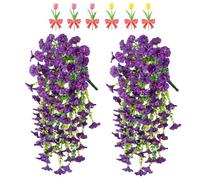 Precise Artificial Hanging Flowers,76cm Realistic Morning Glories for Wall Hanging,for Indoor and Outdoor Homes,Rooms,Gardens,Weddings,Long Corridors and Walls Outside the Door (6, Purple)