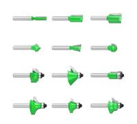 Precise Carbides Woodworking Router Bit 12Piece Set 1/4Inch Shank And Portable Storage Box For Edges Trimming Engraving Woodworking Router Bit