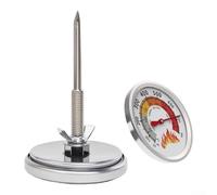 Precise Cooking Temperature Gauge Meat Thermometer Stainless Steel Accurate for dial with Large 2.64 x 3.74 Inch Display No-Battery Easy Use for Grilling Roasting Baking Kitchen BB