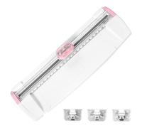 Precise Cutting Paper Cutter, 3 Replaceable Blades, Hidden Side Ruler and Alignment Grid Nonslip Base, Multifunctional Paper Trimmer for A3 A4 A5 Paper Photos Documents Packaging 30.3×11.7 cm (Pink)