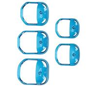 Precise Goatee Beard Shaper Tool - 5Pcs Transparent Blue Mustache Styling Template with Convenient Scale & ABS Material, Ideal for Symmetrical Beard Styling at Home or Travel