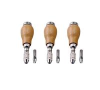 Precise Pin Vise, 3 Pcs Graver Handle Pin Vise Jewelers Wooden Handle Pin Vise for Gold Jewelry Making Processing Tool (Pear Shape)