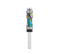 Precise Trim Router Bit With Seven Tone Oxidation Proof Coating 1/4 Shank Double Bearing Structure Stable Wood Machining Reduction Trim Router Cutter
