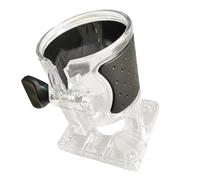 Precise trimming machine router shield base features a clear design to enhance the accuracy of reducing woodworking tasks