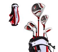 Distinctive Left Handed Junior Golf Club Set for Age 6 to 8 (Height 3'8" to 4'4") Set Includes: Driver (15"), Hybrid Wood (22*), 2 Irons, Putter, Bonus Stand Bag & 2 Headcovers