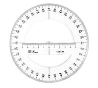 PreciseAngle 360° Protractor, 15cm Clear Plastic Math Geometry Ruler