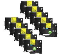 PrecisGear 10Pcs Compatible With TZe-631 TZ631 1/2" 12mm Black On Yellow Label Tape D210 H100 H110 D600 D400 Universal Fit Third Party Replacement