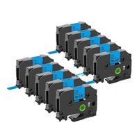 PrecisGear 10PCS Label Tape 12mm 231 Compatible With Label TZe-231 TZe-431 TZe-131 TZe-631 H110 D210 Compatible with 231(10PK Black on Blue)