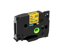 PrecisGear 12mm 1/5/6/10Pk Mixed Colors Label Tape Compatible With TZE231 131 631 431 335 For Label Maker Models PT-D600 PTH110 PTP710BT(1PK Black on Yellow)