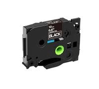 PrecisGear 12mm 1/5/6/10Pk Mixed Colors Label Tape Compatible With TZE231 131 631 431 335 For Label Maker Models PT-D600 PTH110 PTP710BT(1PK White on Black)