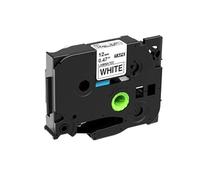 PrecisGear 12mm 1/5/6/10Pk Mixed Colors Label Tape Compatible With TZE231 131 631 431 335 For Label Maker Models PT-D600 PTH110 PTP710BT(1PK Black on White)