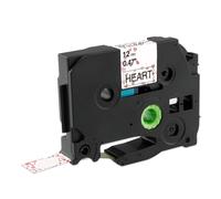 PrecisGear 12mm Black On Yellow Label Tape TZe231 TZe-MQY31 TZe-MQE31 TZe-MQG31 Compatible With E105 Label Printer(Hearts)