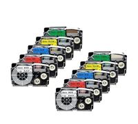 PrecisGear 18mm Compatible With Label Tape XR18WE Printer Ribbon CWL300 KL120 KL430 KL750 Label Maker Mixed Colors(10PK Mixed Color)