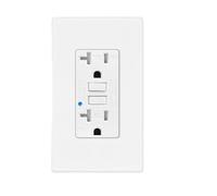 PrecisGear 2PK 20Amp Compatible With Universal Fit Weather-Resistant White Standard Size Outdoor GFCI Receptacles With Indicator Decor Wall Replacement