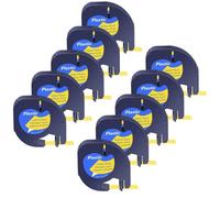PrecisGear 3/5/10Pcs Letra Tag Tapes 12mm Plastic Label Ribbon Compatible With A16952 A16951 A12267 Label Maker QX50(10PK Yellow-Plastic)