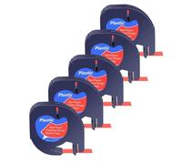 PrecisGear 3/5/10Pcs Letra Tag Tapes 12mm Plastic Label Ribbon Compatible With A16952 A16951 A12267 Label Maker QX50(5PK Red-Plastic)