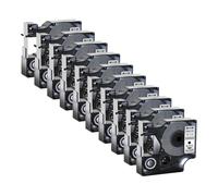 PrecisGear 5/10PCS 12mm Label Tapes Compatible With 100 450D For D1 A45010 A45013 A45018 label makers(10PK Black on silver)