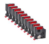 PrecisGear 5 10Pcs Compatible D1 45013 45018 45010 12mm Label Tape Black On White Yellow Works With 160 280 Label Printer Compatible with D1(10PK Black on Red)