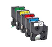 PrecisGear 5 10Pcs Compatible D1 45013 45018 45010 12mm Label Tape Black On White Yellow Works With 160 280 Label Printer Compatible with D1(5PK Mixed Colors)