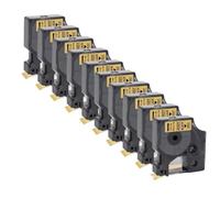 PrecisGear 5 10Pcs Compatible D1 45013 45018 45010 12mm Label Tape Black On White Yellow Works With 160 280 Label Printer Compatible with D1(10PK Black on Gold)
