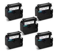 PrecisGear 5/10PK Black On White Label Tape 12mm Compatible With PT 70BM PT M95 PT 90 55BM M K231 MK231 131 431 8K1927225B(10PK Black on clear)