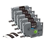 PrecisGear 5/10PK Compatible With 12mm TZe231 TZe White Label Tape Works With Tze 231 Tze131 631 334 335 PTH110 Label Maker(5PK White on Black)