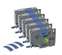 PrecisGear 5/10PK Compatible With 12mm TZe231 TZe White Label Tape Works With Tze 231 Tze131 631 334 335 PTH110 Label Maker(10PK Black on Blue)