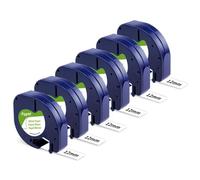 PrecisGear 5-20pcs Label Tape 91200 91330 White Paper 12mmx4m Compatible With LT-100H LT-100T 200B QX50 Label Printer Maker Third Party Accessory(6 Pack)