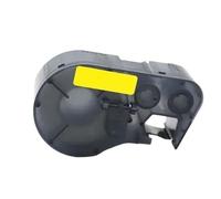 PrecisGear Compatible With Label Strip Ribbon BMP-41/51/53-PC Linked Printer MC1 1000 595 25.4mmX7.6m MC1-1000-595(1PK Black-on-Yellow)
