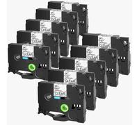 PrecisGear Flexible ID Tapes 3/4/5/10Pcs 24mm Laminated Label Compatible With PT-1000 PT-D450 Label Printer Tze-FX231(10PK Black on Clear)