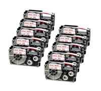 PrecisGear Label 6mm 9mm 12mm Black On White 3PK 6PK 10PK Compatible With XR6WE XR9WE XR12WE Label KL120 KL60 KL820 8K1927225B(Red on White)