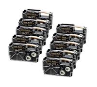 PrecisGear Label 6mm 9mm 12mm Black On White 3PK 6PK 10PK Compatible With XR6WE XR9WE XR12WE Label KL120 KL60 KL820 8K1927225B(Gold on Black)