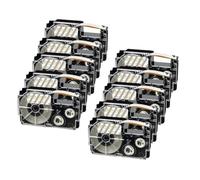 PrecisGear Label 6mm 9mm 12mm Black On White 3PK 6PK 10PK Compatible With XR6WE XR9WE XR12WE Label KL120 KL60 KL820 8K1927225B(White on Black)