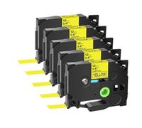 PrecisGear Label Tape 5PK/10PK Tze 231 131 631 6mm Laminated Cassette Compatible With Label Maker(5PK-Black on Yellow)