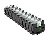 PrecisGear Mixed Colors Label Tape 18mmX8m Laminated White Compatible With PTE550W PTD600 PTP710BT(10pk Green on White)