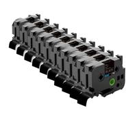 PrecisGear Mixed Colors Label Tape 18mmX8m Laminated White Compatible With PTE550W PTD600 PTP710BT(10pk Gold on Black)