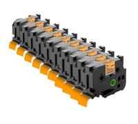 PrecisGear Mixed Colors Label Tape 18mmX8m Laminated White Compatible With PTE550W PTD600 PTP710BT(10pk Fluorescent OG)